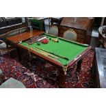 E Riley, a vintage mahogany metamorphic snooker/dining table