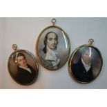 A George III oval portrait miniature in the manner of George Engleheart