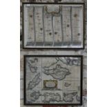 A 17th century map engraving and a road map