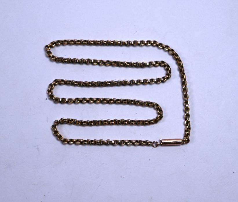 An antique 9ct rose gold belcher chain