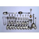 Silver teaspoons, etc