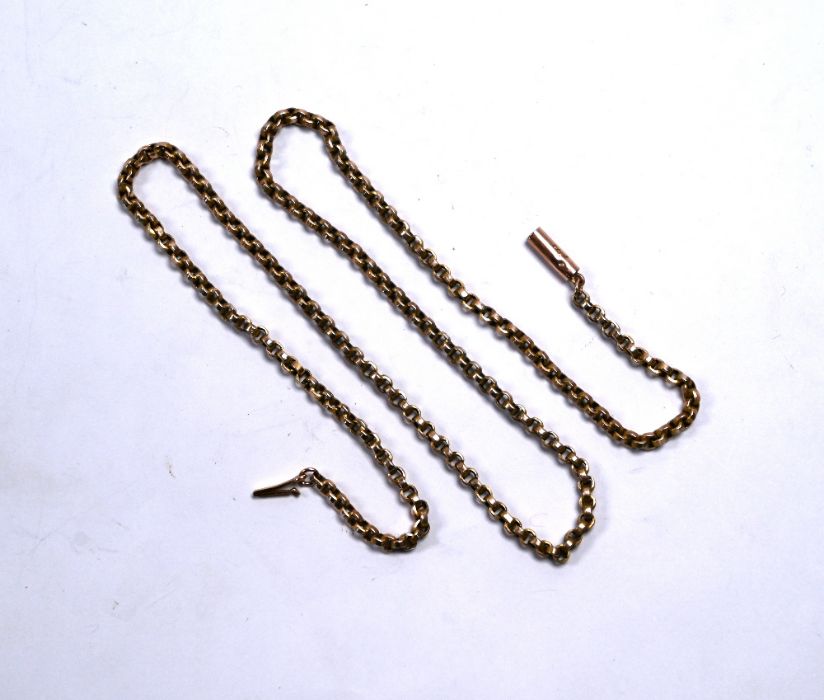 An antique 9ct rose gold belcher chain - Image 2 of 2