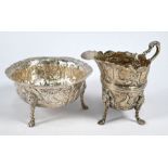 Victorian silver cream and sugar pair