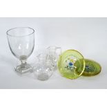 Glass goblet, jugs, nursery plates etc