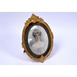 Florence Hannam (exh 1887-1906) - an oval miniature portrait of a lady