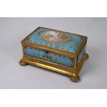 A 19th century French gilt brass casket
