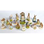 Seventeen Royal Albert Beatrix Potter figures and a Beswick example