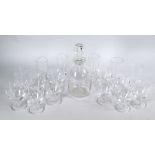 A Lalique glass part set of six champagne flutes