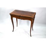 An antique Louis XVI revival brass mounted card table