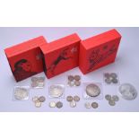 Three Royal Mint boxed Shengxiao Collection silver proof coins etc