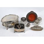 Edwardian silver trinket box, etc.