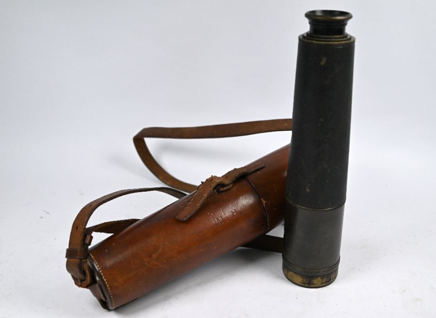 A brass three-draw telescope by Ross of London - Image 2 of 2