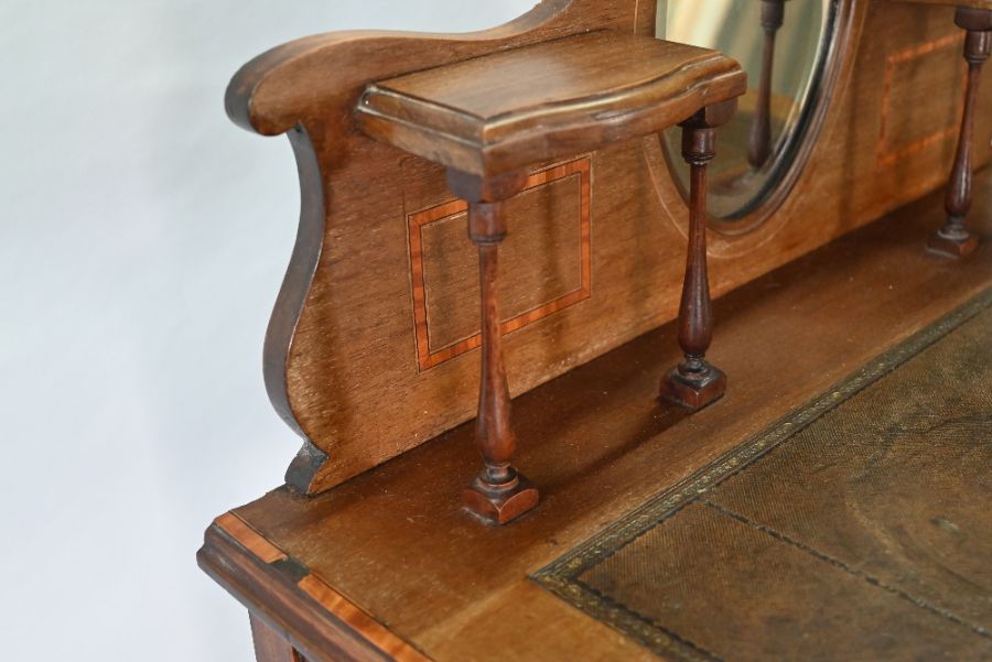 An Edwardian ladies mirror backed writing table - Image 5 of 6