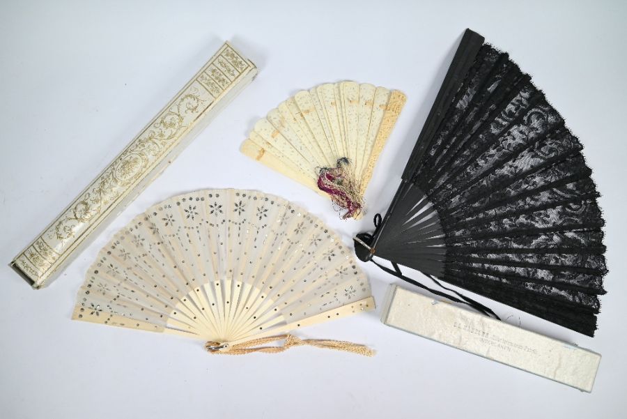 Three antique fans