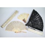 Three antique fans