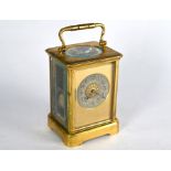 An antique brass two train 8-day carriage clock