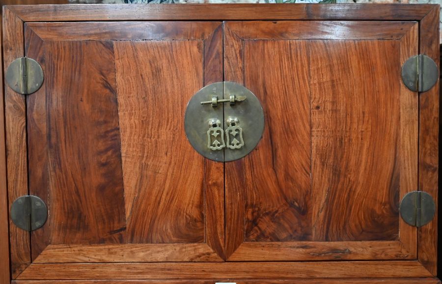 A Chinese two-part cupboard with two doors - Image 10 of 11