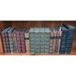 Seventeen various leather-bound volumes