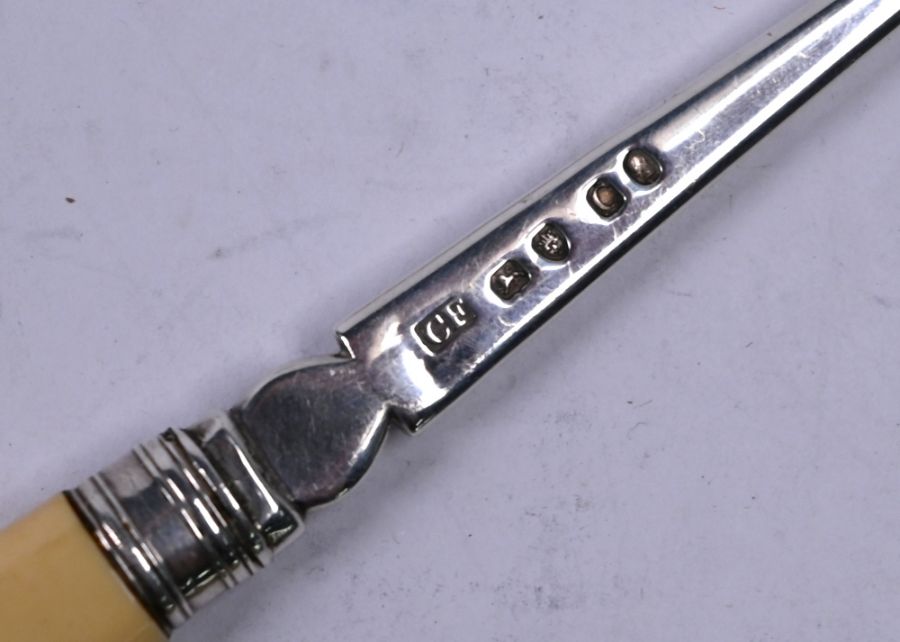 George III silver cheese slice & punch ladle - Image 3 of 5