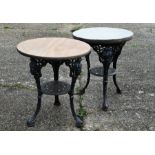 A pair of Victorian black painted cast iron Britannia table bases