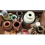 An interesting selection of studio pottery vases and jugs