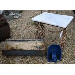 Garden table, trough and drinker