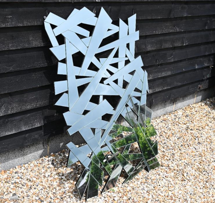 A contemporary multi-faceted wall mirror - Image 2 of 3