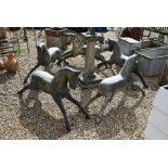 Five fibreglass carousel style horses, 70 cm high