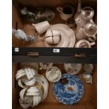 Collection of various china including Lladro, Poole, Dresden