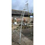 An aluminium folding orchard/fruit picking ladder