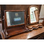 Two 19th century mahogany framed toilet mirrors (2)