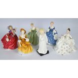 Six Royal Doulton figures