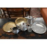 An Art Deco pewter part tea/coffee service