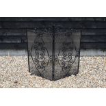 Wrought-iron folding fire-guard,