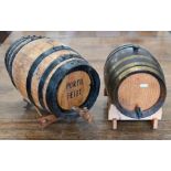 Two small coopered spirit barrels