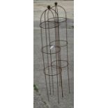 A pair of slim ball head obelisks, 152 x 28 cm