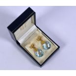 Aquamarine set drop earrings