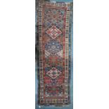 Two old Persian-Kurd carpet runners, both worn (2)