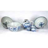 Seven items of 18th century Chinese blue and white ceramics, Qing dynasty