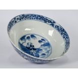 A Chinese blue and white bowl, Kangxi mark