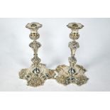 Pair of Irish cast silver candlesticks, Dublin 1975