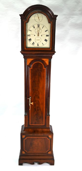 Grant, London, a George III flame mahogany and satinwood long-case clock - Image 2 of 5