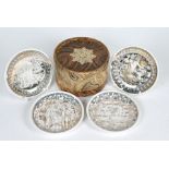 Piero Fornasetti (1913-1988) - a set of eight gilded porcelain coasters 'Mitologia' (8)