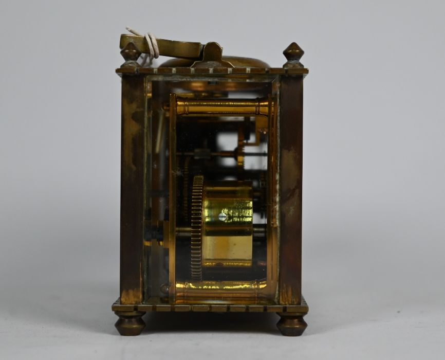 A brass cased 8-day double carriage clock - Image 4 of 4