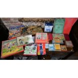 A quantity of vintage toys and games (box)