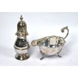 Silver caster and jug