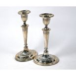 Pair of Adam Revival silver candlesticks