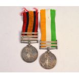 Boer War pair - Queens and Kings South Africa Medals (2)