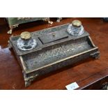A 19th century Louis XIV revival boulle inkstand