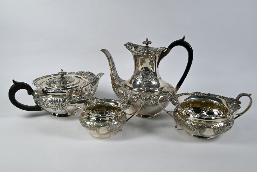 Victorian silver four-piece tea/coffee set in the Regency manner - Image 2 of 5